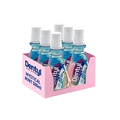 Image of Dentyl Dual Action CPC Mouthwash, 12hrs Fresh Breath &amp; Total Care, Alcohol Free, Unicorn Edition Mystical Mint, 6x500ml
