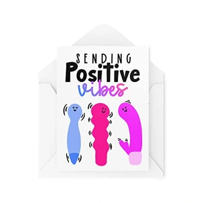 Image of Funny Novelty Greeting Cards Sending Positive Vibes Thinking Of You Cheer Up Birthday Banter Best Friend Joke CBH1253