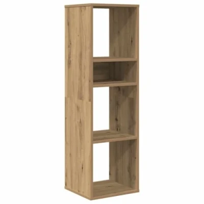 Image of vidaXL Artisan Oak Engineered Wood Book Cabinet Storage Organizer for Home, Office, Living Room 34x31x112 cm