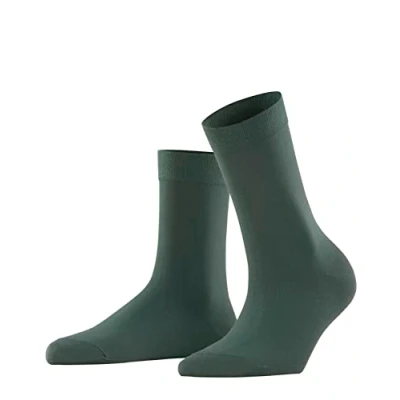 Image of FALKE Women&#039;s Cotton Touch W SO Thin Plain 1 Pair Socks, Green (Hunter 7441) new eco friendly, 2.5 5