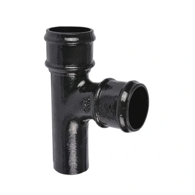 Image of Saint Gobain Classical Plus Cast Iron Downpipe 92.5dg Branch 65mm Black Pam Building Products