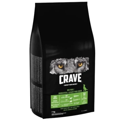 Image of Crave Lamb &amp; Beef 7 kg Bag, Premium Adult Dry Dog Food with high Protein, Grain free