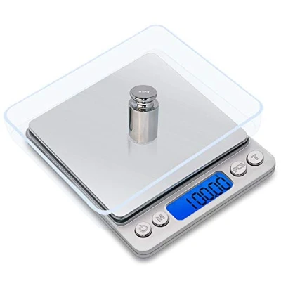 Image of Mengshen Digital Jewelry Scale/Kitchen food Scale Steelyard 1.1lb/500g (0.01g), High Precision Milligram Pocket Sensitive Portable Stainless Steel Backlit Display