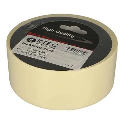 Image of KTEC50X50MT KTEC MASKING TAPE 50MM X 50M (GENERAL PURPOSE), CREPE PAPER 0.12MM THICKNESS