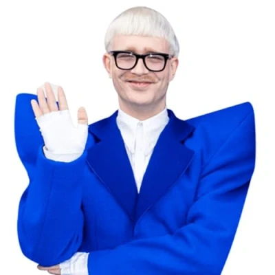 Image of Joost Klein (Blue Outfit) Half Body Buddy Cutout
