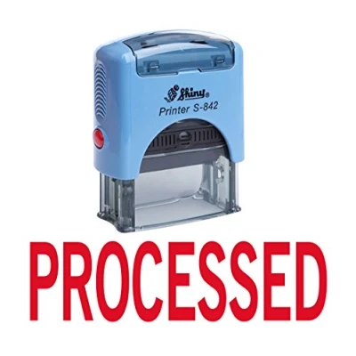 Image of Printtoo PROCESSED Self Inking Rubber Stamp Custom Shiny Office Stationary