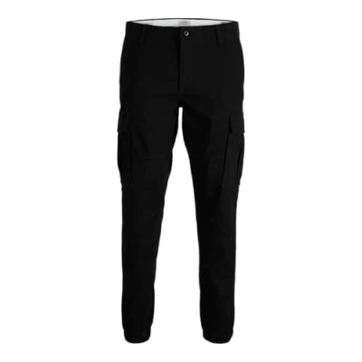 Image of JJ REBEL Men&#039;s Jrebmichael Slim Show Noos Cargo Trousers, Black, 30 W/32 L