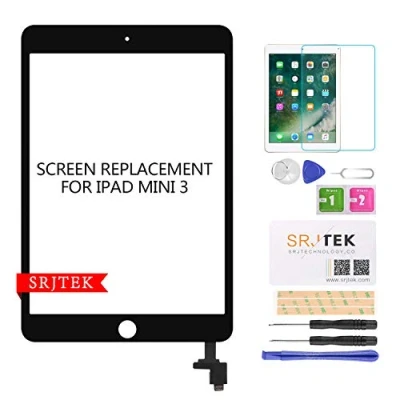 Image of SRJTEK for IPad MINI 3 7.9 Touch Screen Replacement A1599 A1600 A1601 Digitizer Glass Assembly Kits (Without Home Button)+Pre Installed Adhesive + Tools+Tempered (Black)