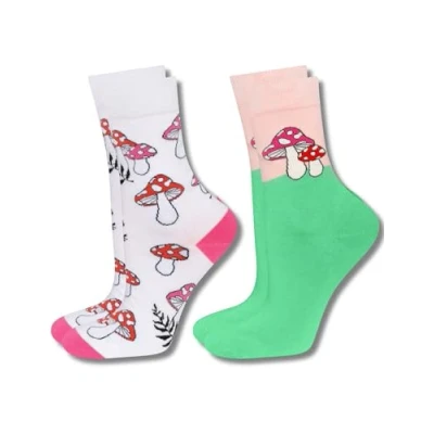 Image of soxo Mushroom Picker Socks Men Funny Women Gifts Mens Cotton Sock Ladies Gift Men&#039;s Presents 2.5 6.5 Mushrooms 2 Pairs