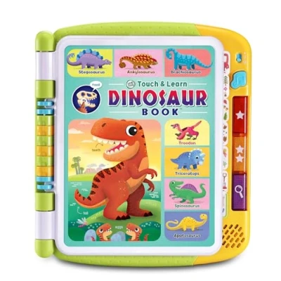 Image of LeapFrog Touch &amp; Learn Dinosaur Book, Educational Interactive 500+ Touchpoints, Triassic, Jurassic, Cretaceous Periods, Music Phrases, Toddler Toy for Ages 3, 4, 5+ Years, English Version