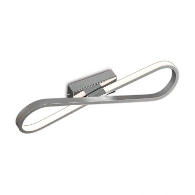 Image of Bucle Wall Lamp 20W LED 3000K, 1750lm, Polished Chrome, White, Frosted Acrylic