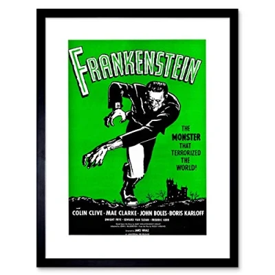 Image of Wee Blue Coo Film Frankenstein Monster Karloff Horror Shelley Frame Art Print Picture F12X540