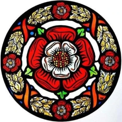 Image of HENSITA Static Window Cling in a Medieval Tudor Rose Design