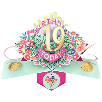 Image of Happy 19th Birthday 19 Today Pop Up Greeting Card Love Kate&#039;s Cards Her POP215MC19