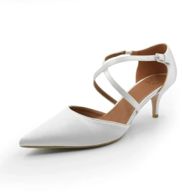 Image of Womens Court Shoes Ankle Strap Low Kitten Heel Ladies Comfort Plus Large Size Wedding Evening Party Classic Work