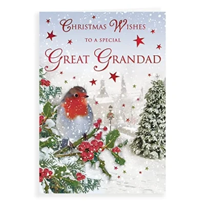 Image of Regal Publishing Traditional Christmas Card Great Grandad 9 x 6 inches