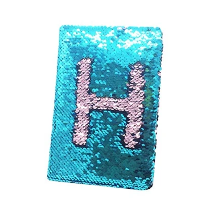 Image of Exerz Reversible Sequin Notebook A5 Size/Journal, Mermaid Diary/Magic Notepad, for Office/School/Gifting. Fashionable to Own, Convenient Carry and Use (Teal/Pink)