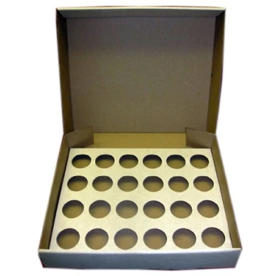 Image of 1 x 4&quot; Strong White 24 Cup Cake Cupcake Muffin Box &amp; Tray