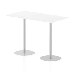 Image of Italia 1600 x 800mm Poseur Rectangular Table White Top 1145mm High Leg