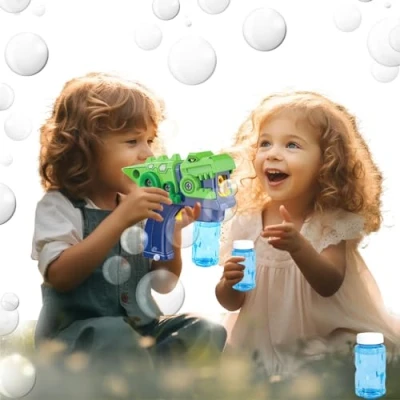 Image of Koolbitz Dinosaur Bubble Maker for kids with 2 Bubbles Liquid Blower Blaster Party Favors, Birthday, Outdoor &amp; indoor handheld toy