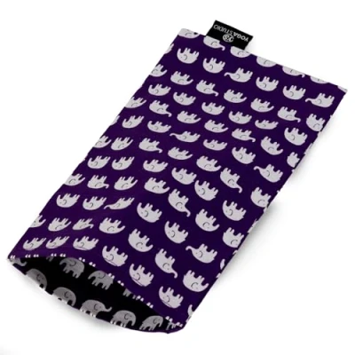 Image of Yoga Studio Eye Pillow Cover 12cm x 23cm, for Spa or Massage Therapists (Purple Elephant)