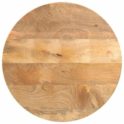 Image of vidaXL Round Solid Wood Mango Table Top 50 cm Diameter Rustic Replacement Furniture for Home and Commercial Spaces, Easy to Clean