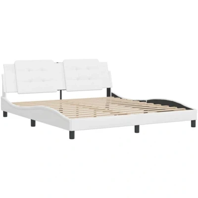 Image of vidaXL Bed Frame without Mattress &quot;Zadar&quot; White 180x200 cm Super King Faux Leather