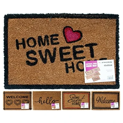 Image of HEAVY DUTY NON SLIP NATURAL COCO DOOR MAT HOME COIR ENTRANCE WELCOME 40 X 60CM