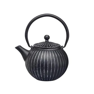 Image of KitchenCraft Le&#039;Xpress 2 Cup Cast Iron Japanese Style Teapot with Infuser, 500 ml (17.5 fl oz) Black