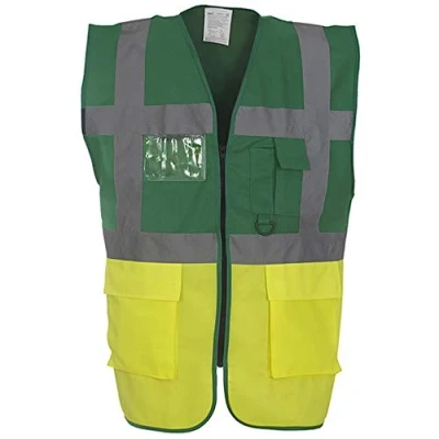 Image of Yoko Hi Vis Premium Executive/Manager Waistcoat / Jacket (2XL) (Green/Hi Yellow)