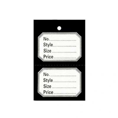 Image of 1000 UNSTRUNG Black Perforated Clothes/Garment Reference Stock Ticket/Tags/Labels
