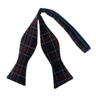 Image of King &amp; Priory Rust Brown Red Check Self Tie Bow Tie, Tweed, Tartan, Plaid