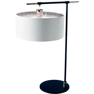 Image of Balance Table Lamp with Round Shade, Black, Polished Nickel