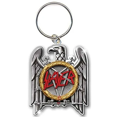 Image of Slayer Keyring Classic Eagle Band Logo Official Silver Metal Keychain One Size