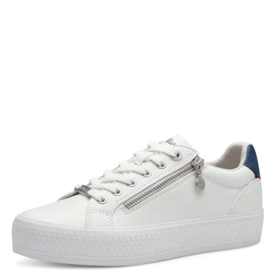 Image of s.Oliver Women&#039;s 5 23600 42 Sneaker, White Navy, 7.5 UK