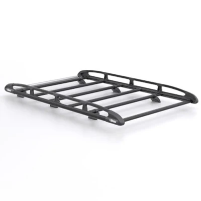 Image of Rhino Black Roof Rack for Renault Trafic 2014+ Van (Note: Only Suitable Long Wheelbase, High Models.) Heavy Duty KammRack with Integrated Ladder Roller (B634)