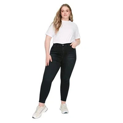 Image of Trendyol Women Plus Size High Waist Skinny fit Jeans Schwarz