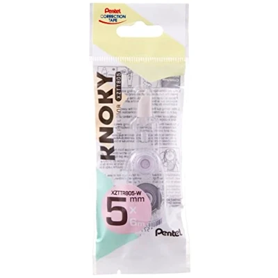 Image of Pentel XZTTR805 WY Knoky Refill for Correction Tape Length 6 m Width 5 mm Pack of 12