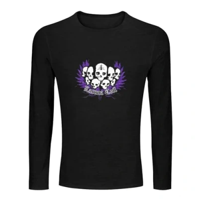 Image of Lacuna Coil Skull Cluster Symbol Logo Black Band Merch Men&#039;s 100% Cotton Tee Crewneck Unisex Long Sleeve T Shirt L