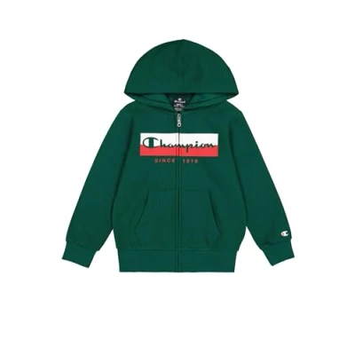 Image of Champion Boy&#039;s Legacy Graphic Shop B (306839) Ultra Light Soft Compact Powerblend Fleece Full Zip Hooded Sweatshirt, Green (GS502), 9 10 Years