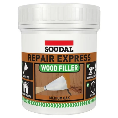 Image of Soudal Repair Express Wood Filler Medium Oak 400gm