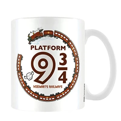Image of Pyramid International Harry Potter Ceramic Mug with Japanese Style Chibi Illustrations of Hogwarts Express and Hedwig Official Merchandise