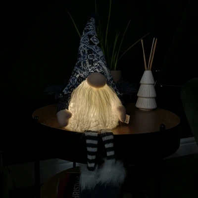 Image of Samuel ALEXANDER 50cm Battery Operated Light Up Sitting Christmas Gonk with Dangly Legs in Blue