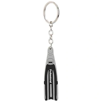 Image of Vbest life PVC Diving Theme Key Ring with Chain Mini Unique Flipper Shape Keychain Fin Keyring Gift(Gray)