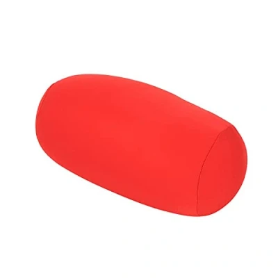 Image of Fdit Round Cervical Roll Micro Mini Microbead Back Cushion Throw Pillow Travel Home Sleep Neck Support Comfortable(red)