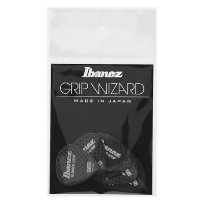 Image of Ibanez PPA16MRGBK Grip Wizard Series, Rubber Picks 6 Pack 0.8mm Black
