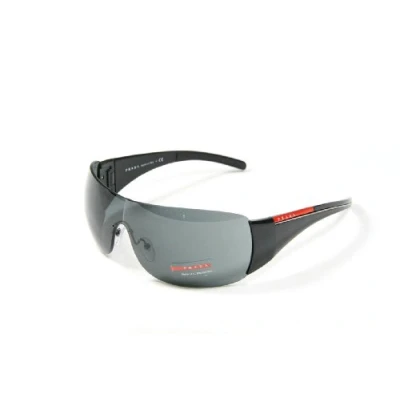 Image of Prada Linea Rossa Women&#039;s 02l Glossy Black Frame/Grey Lens Rimless Sunglasses