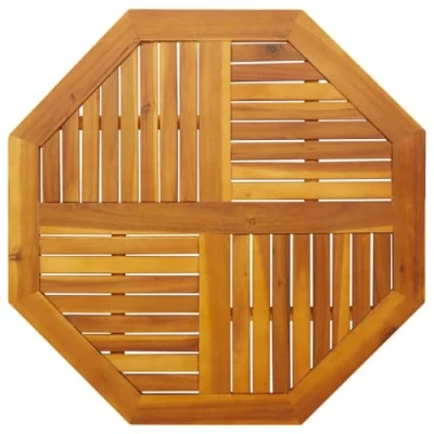 Image of vidaXL Table Top Octagonal, Solid Acacia Wood, 90x90x2.2 cm Rustic Outdoor Dining/Tabletop Replacement, Natural Oil Finish, Garden/Patio Use