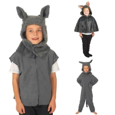 Image of Charlie Crow Wolf Costume for kids one size 3 8 Years.