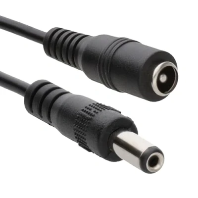 Image of kenable 5.5 x 2.1mm DC Power Plug to Socket CCTV Extension Lead Cable 1.5m [1.5 metres]